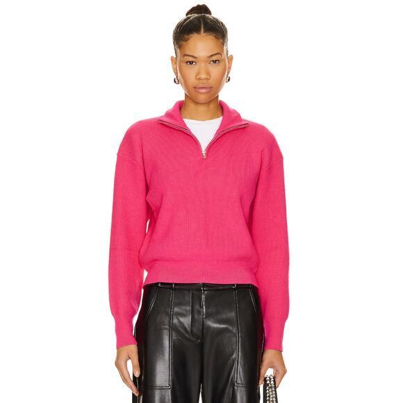 Stitches & Stripes Eva Half Zip Pullover Sweater Cropped Preppy Blue XL NWT - Picture 2 of 7